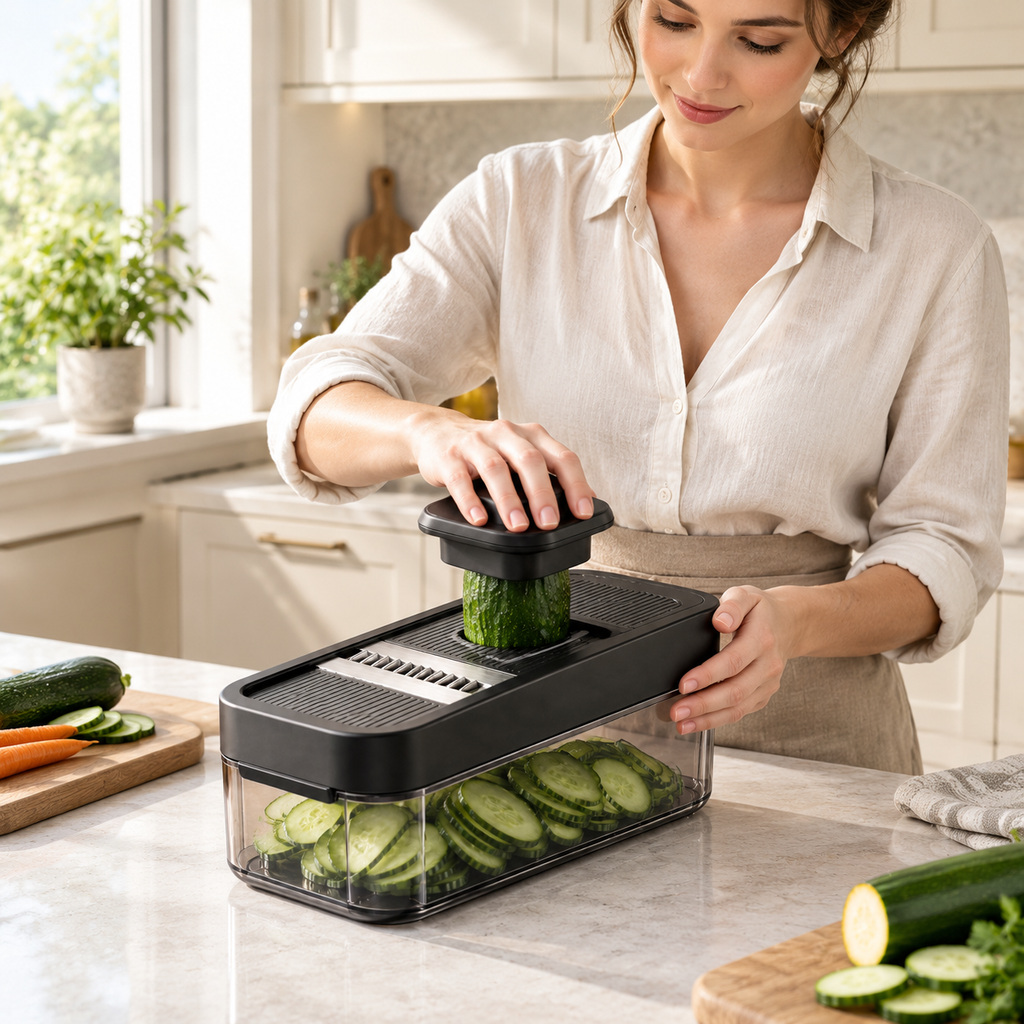 Velnarden™ Multi-Function Vegetable Slicer with Container