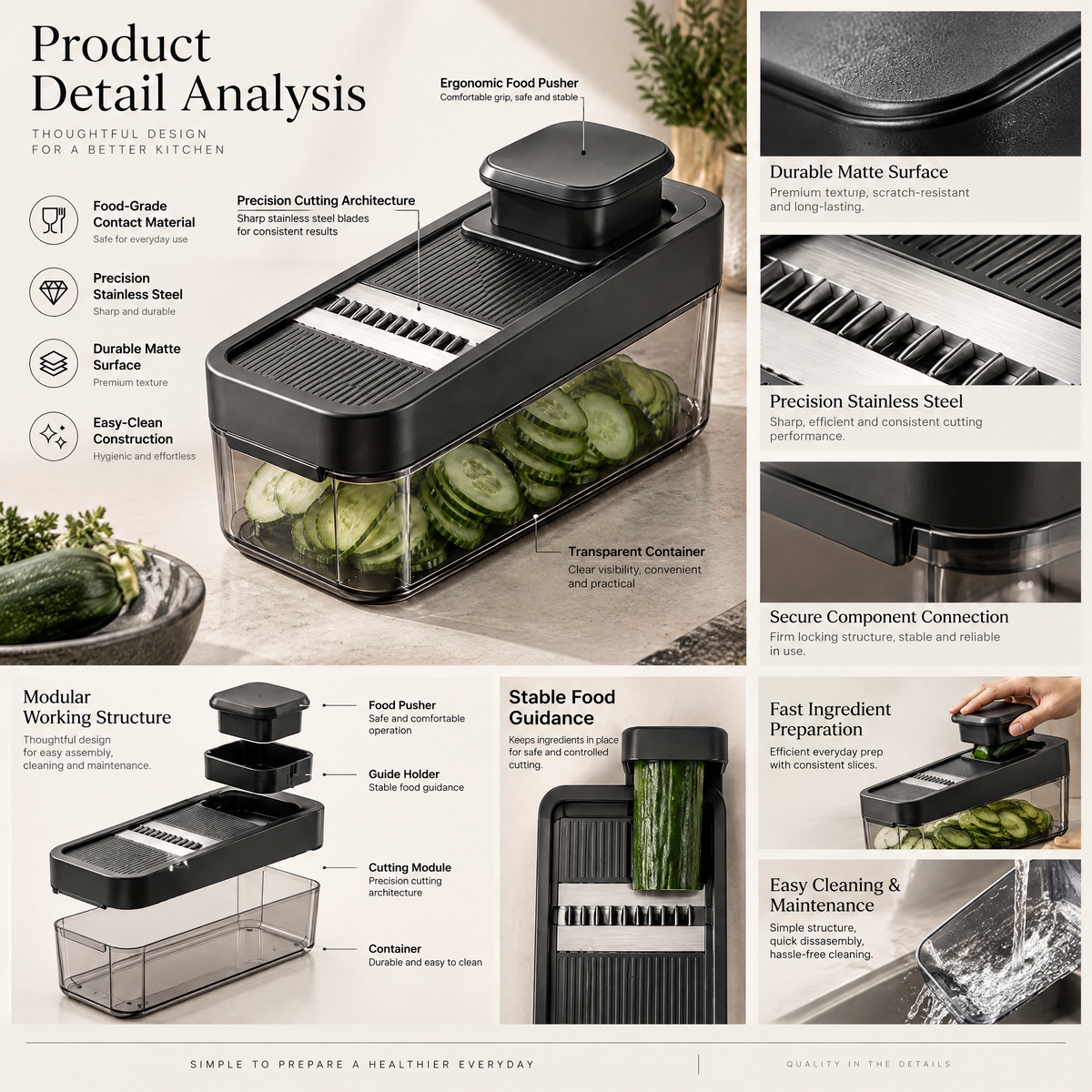 Velnarden™ Multi-Function Vegetable Slicer with Container