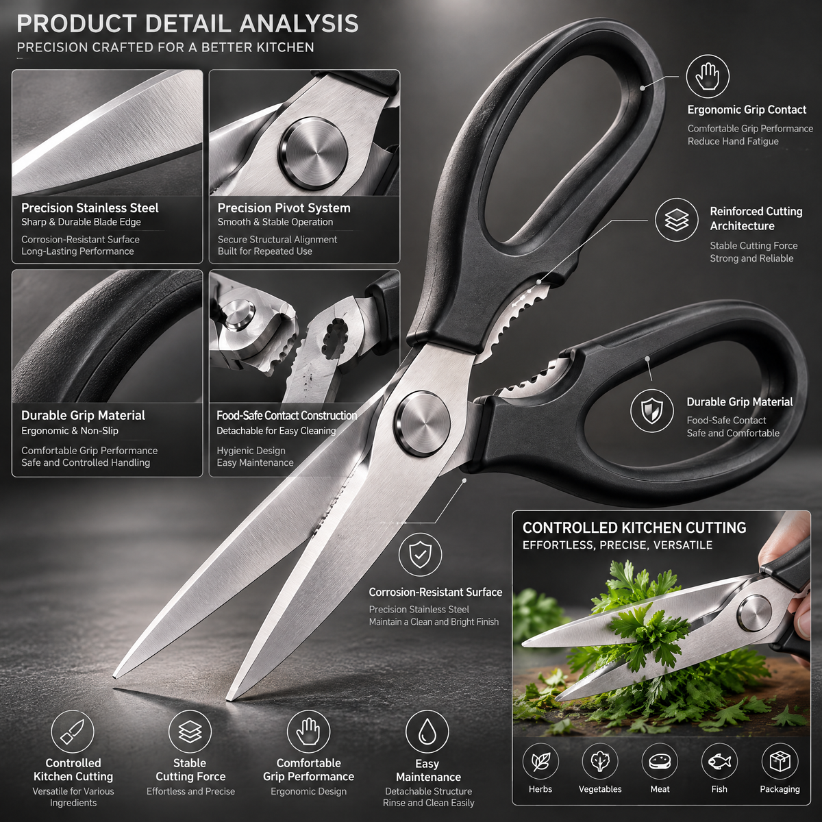 Velnarden™ Heavy-Duty Stainless Steel Kitchen Shears