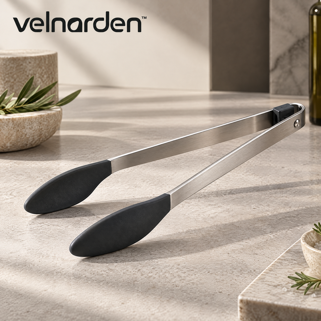 Velnarden™ Soft-Grip Stainless Steel Kitchen Tongs