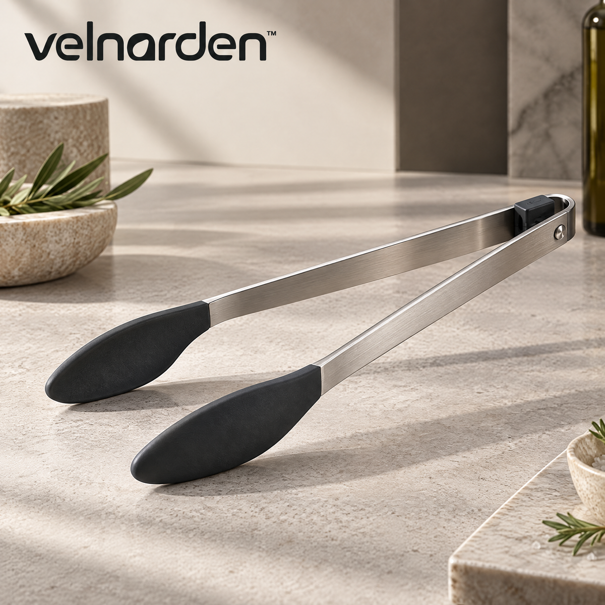 Velnarden™ Soft-Grip Stainless Steel Kitchen Tongs