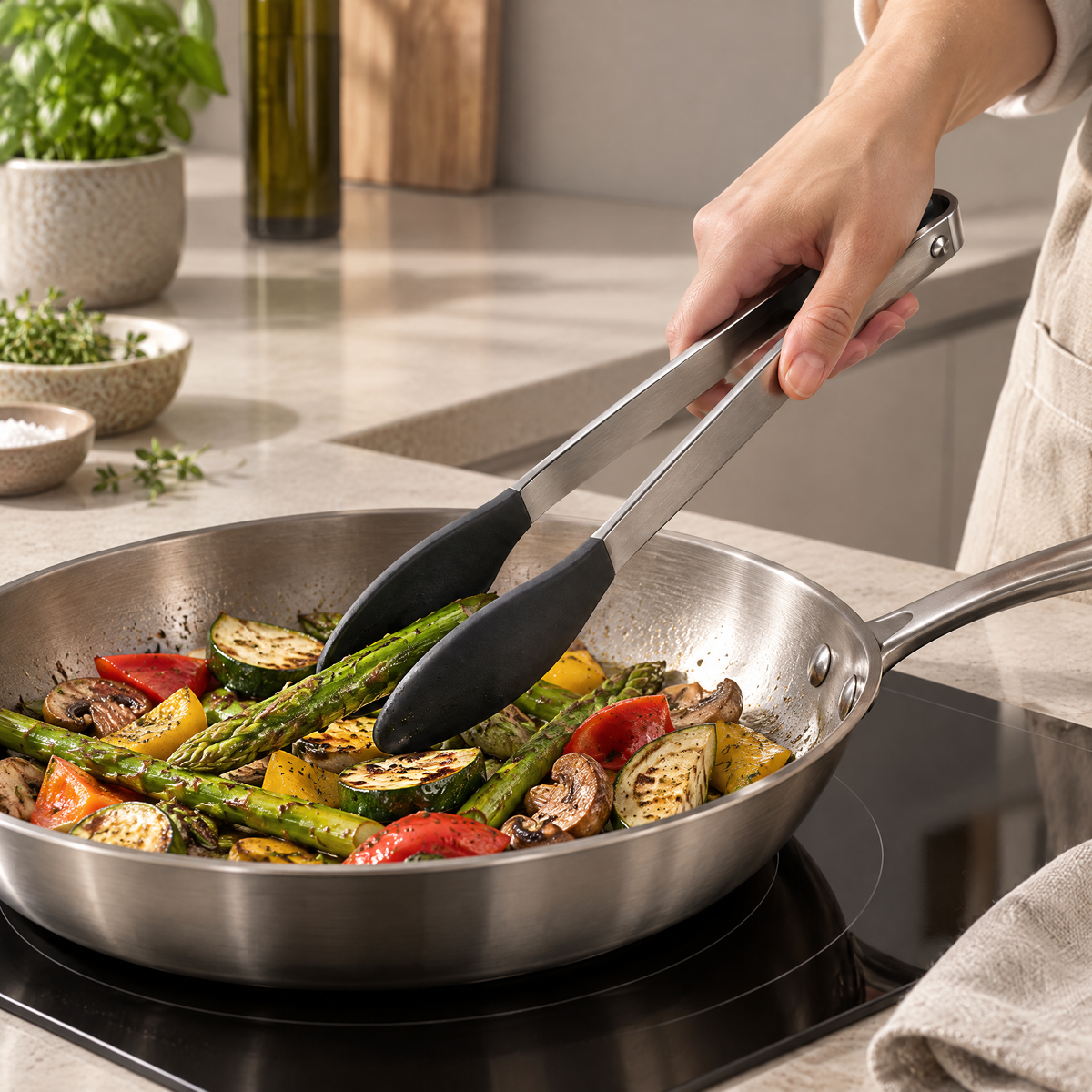 Velnarden™ Soft-Grip Stainless Steel Kitchen Tongs