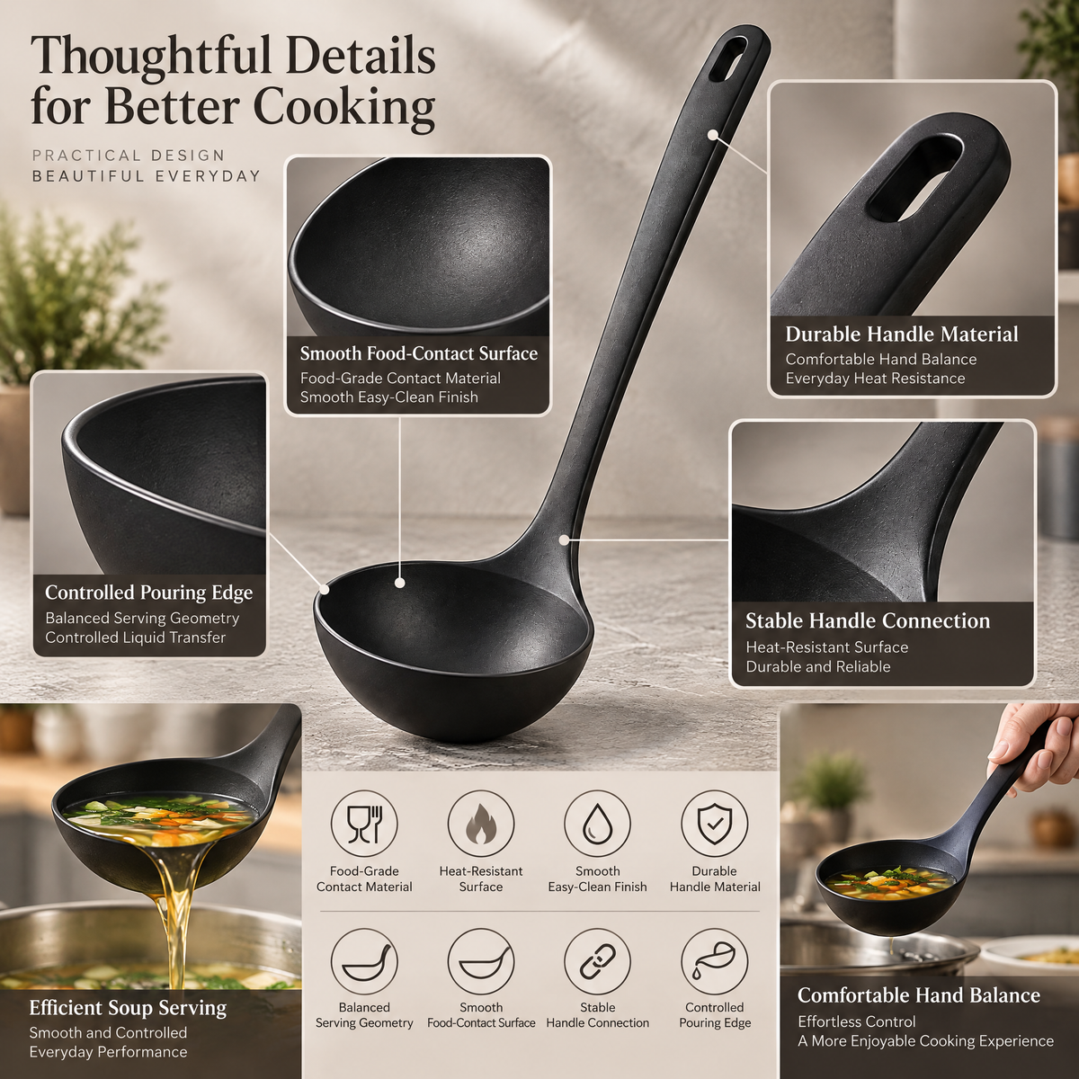 Velnarden™ Deep-Bowl Serving Ladle