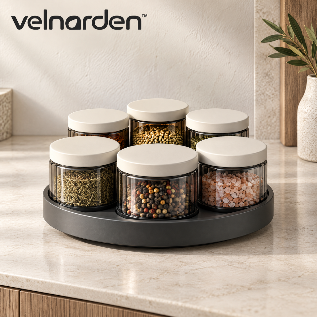 Velnarden™ Rotating Spice Jar Organizer Set