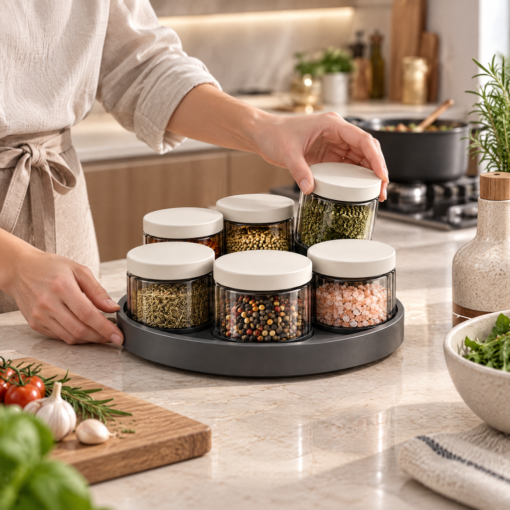 Velnarden™ Rotating Spice Jar Organizer Set