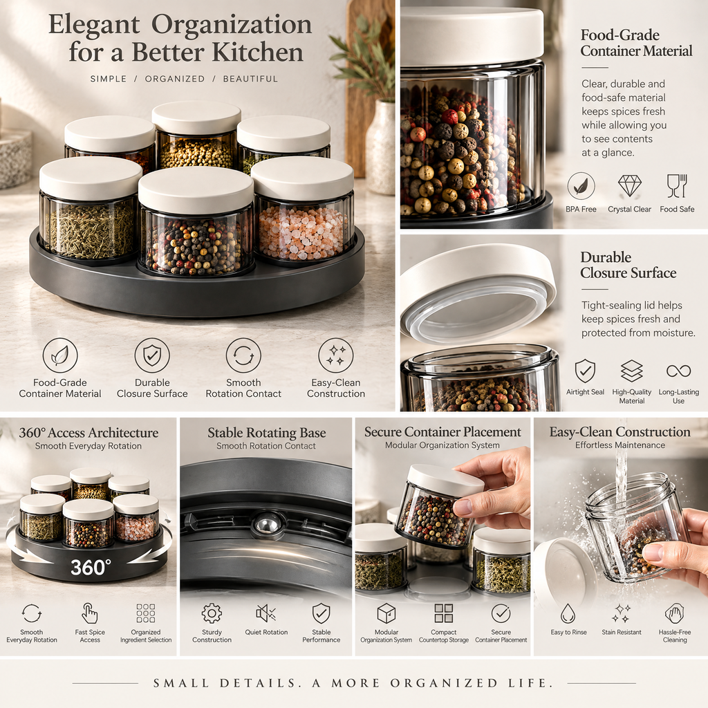 Velnarden™ Rotating Spice Jar Organizer Set