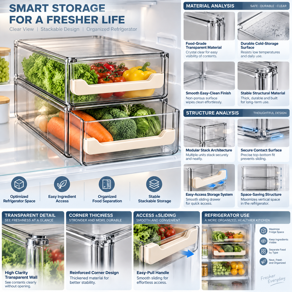 Velnarden™ Stackable Refrigerator Storage Drawers
