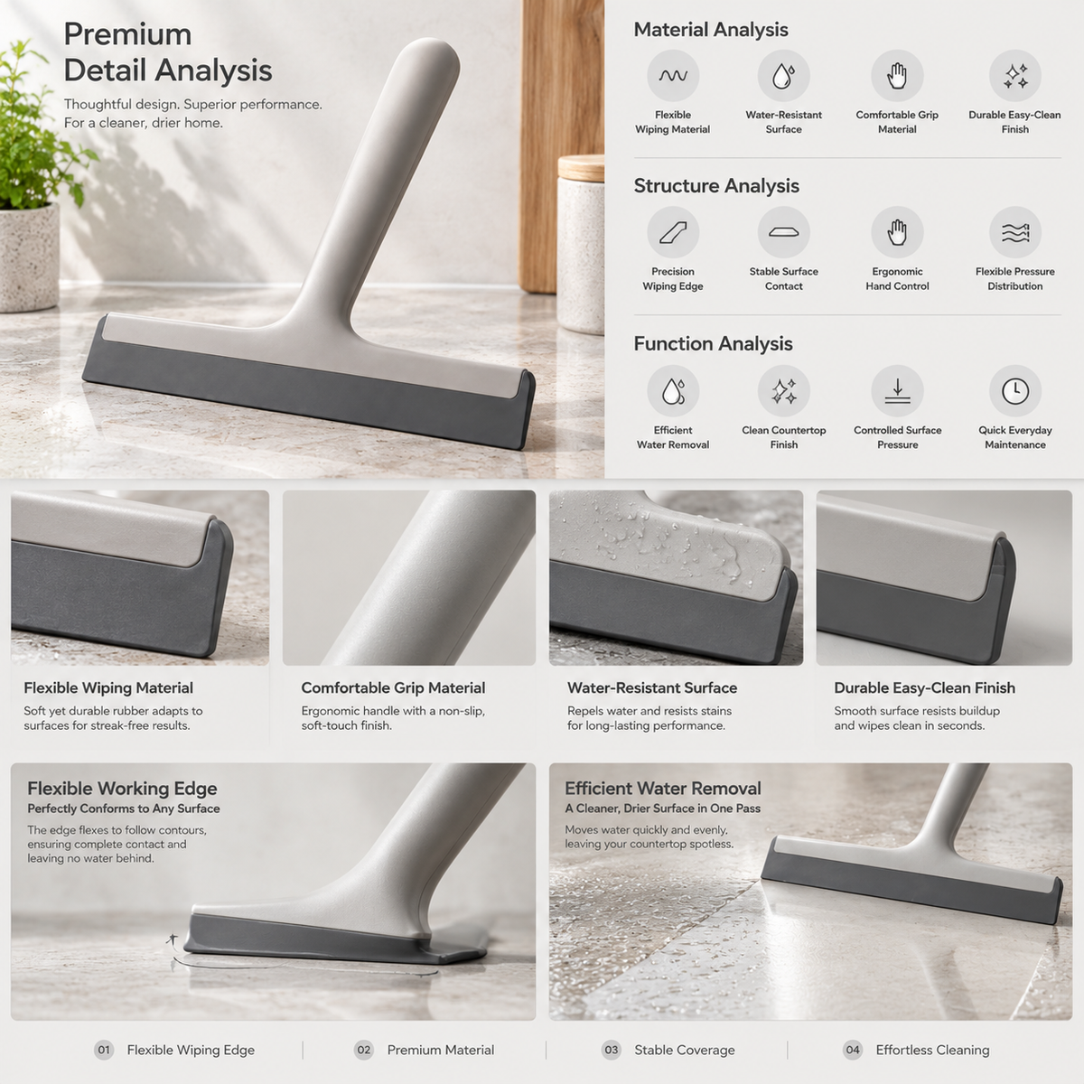 Velnarden™ Compact Countertop Squeegee